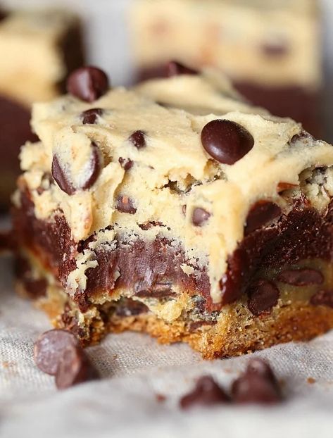 Cavity Brownie Bars | Three Layer Dessert Bars Recipe Egg Free Cookie Dough, Dessert Bar Recipe, Layered Desserts, Oreo Dessert, Brownie Bar, Yummy Sweets, Chocolate Chip Cookie, Egg Free, Eat Dessert