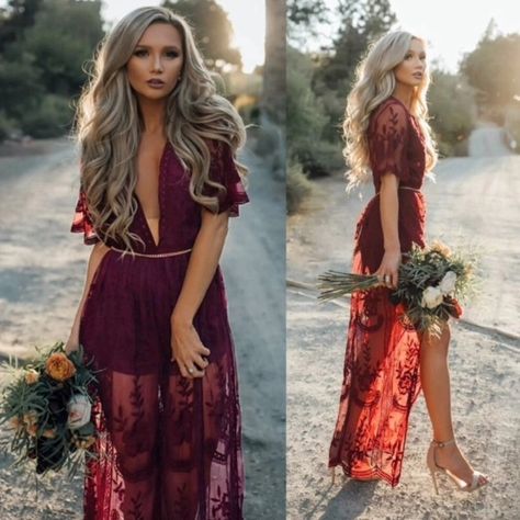 Boho Lace Romper Dress Maxi Fits True To Size Sheer Lace Dress, Tulle Maxi Dress, Bohemian Soul, Sleek Dress, Lace Prom Dress, Mode Boho, Bohemian Bride, Short Sleeve Maxi Dresses, Boho Style Dresses