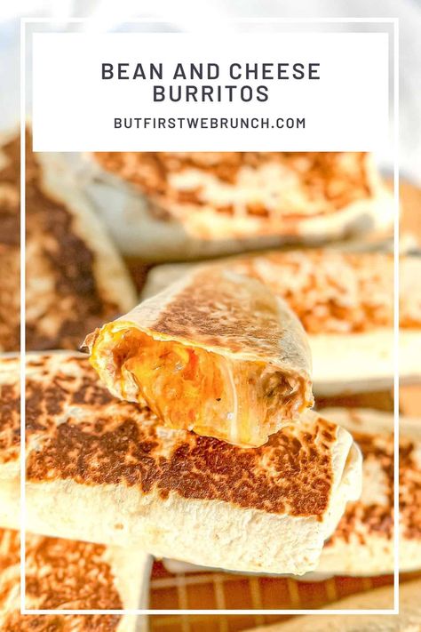 Bean Burritos Recipe, Bean And Cheese Burrito, Best Burrito, Cheese Burrito, Crock Pot Bread, Bean Burrito, Bagel Breakfast Sandwich, Homemade Beans, Bean Burritos