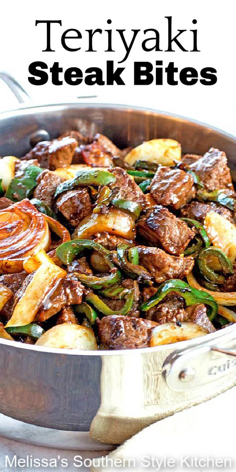 Teriyaki Steak Bites, Peper Steak, Resep Steak, Teriyaki Steak, Beef Steak Recipes, Steak Bites, Beef Recipes Easy, Freezer Friendly, Beef Dinner