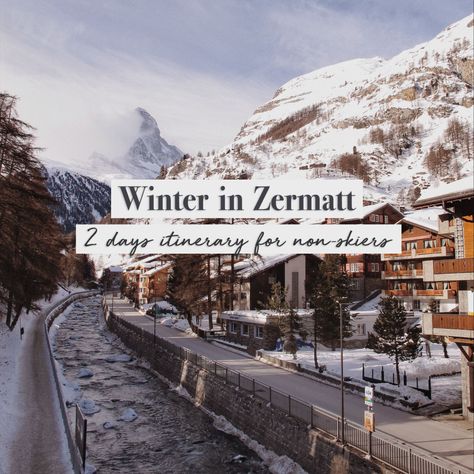 Here's a 2 days itinerary for things to do & eat at Zermatt! Places In Switzerland, Car Station, The Odd Ones Out, Zermatt, Stunning View, Main Street, Time Of The Year, Winter Holidays, Breathtaking Views