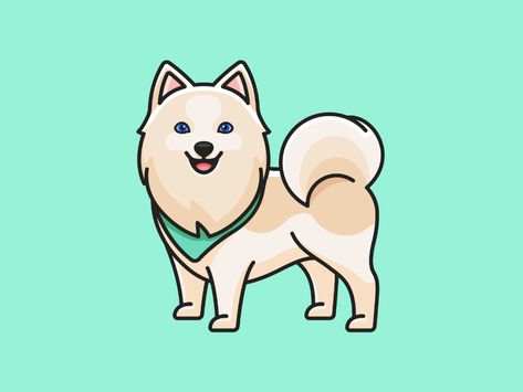 Pomsky by Alfrey Davilla | vaneltia on Dribbble Alfrey Davilla, Fern Pillow, Med Vet, Cute Dog Drawing, Cute Bunny Cartoon, Avatar Cartoon, Happy Cartoon, Yorkie Dogs, Dog Crafts