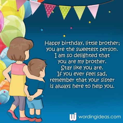 Birthday Wishes For Small Brother, Little Brother Birthday Quotes, Birthday Wishes For Little Brother, Happy Birthday Bhai, Unique Birthday Wishes For Brother, Happy Birthday Younger Brother, Happy Birthday To Brother, Happy Birthday Brother From Sister, Happy Birthday Little Brother