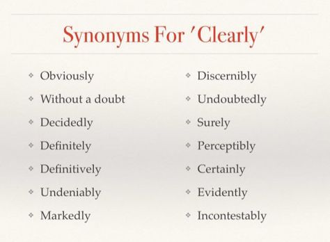 Synonyms for clearly Synonyms For Excited, List Of Synonyms, Essay Words, English Help, Writing Techniques, Learn English Speaking, Exam Study Tips, Writing Challenge, Smart Ideas