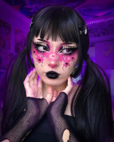 Makeup Layout, Goth Eye Makeup, Punk Makeup, Makeup Drawing, Bold Makeup Looks, Cute Eye Makeup, Alt Makeup, Swag Makeup, Cool Makeup Looks