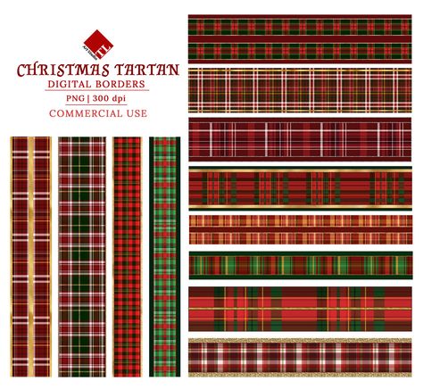 Washi Tape Scrapbook, Tape Scrapbook, Christmas Borders, Memo Pad Design, Christmas Tartan, Scrapbooking Freebies, Border Clipart, Tape Pattern, Christmas Border