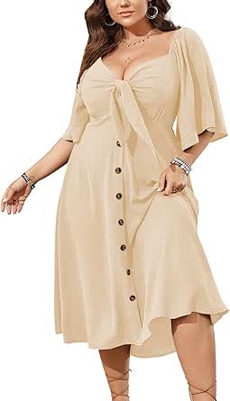 Plus Size Summer Dresses Casual, Plus Size Wedding Guest Dress, Plus Size Sundress, Plus Size Summer Dress, Apricot Dress, Summer Dress Casual, Casual Dresses Plus Size, Dark Green Dress, Plus Size Summer Dresses