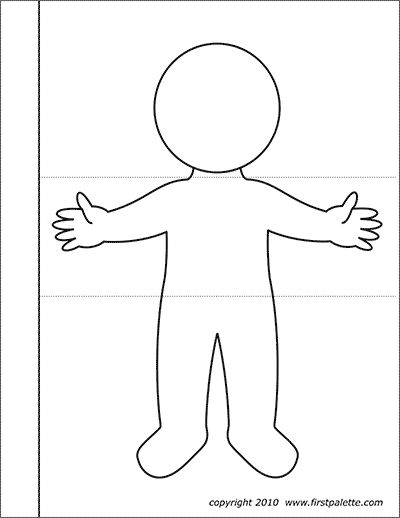 Community Helpers & People's Jobs | Free Printable Templates & Coloring Pages | FirstPalette.com Flipbook Template, Body Parts Theme, Paper Flip Book, People Template, Person Template, Body Preschool, Body Outline, All About Me Preschool, Free Printable Templates