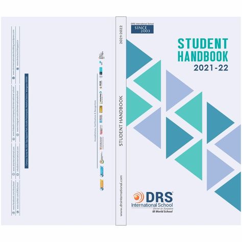 Handbook cover design done for DRS International School You may reach me at 📲 +91 7288976113 📧 aksjune003@gmail.com Student Handbook Design, Dms Student, Handbook Cover Design, Digital Visualization, Student Handbook, Cover Design Inspiration, Brand Profile, School Book Covers, English Book