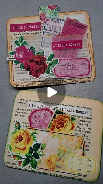 Annie on Instagram: "Book page and vellum pocket  I have decorated this book page pocket with the gorgeous 'All things roses' digital kit from @thejunkjournalstudio (linkbelow) https://www.etsy.com/uk/listing/1676860797/huge-roses-39-page-digital-all-things  They also have 25% off for a limited time!!  Slower process video is up on my YouTube channel   #bookpageart #bookpage #pocket #vellum #junkjournal #roses #papercrafts #vintagelace_jounal75 #glue #YouTube" Book Page Pockets, Book Page Art, Digital Kit, Art Journal Pages, Book Pages, Journal Pages, Junk Journal, Paper Crafts