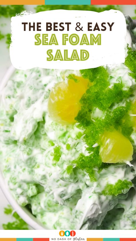 Spring Foam Pan Recipes, Sea Foam Salad, Seafoam Salad Recipe, Best Spaghetti Recipe, Lime Jello Salads, Gluten Free Holiday Recipes, Gluten Free Travel, Homemade Pudding, Creative Snacks