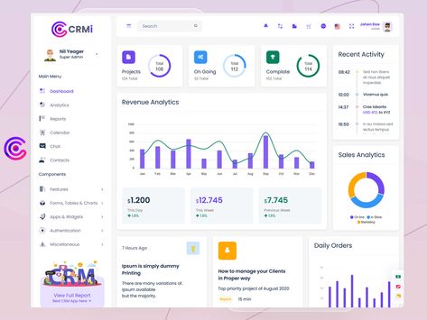 CRM Dashboard admin is a unique dashboard with features like Project and it's status . https://themeforest.net/item/crmi-bootstrap-admin-dashboard-template/33405709 . #envato #themeforest #Bootstrap5 #CRMDashboard #CRM #CSS3 #HRMDashboard #HospitalDashboard #SalesDashboard #ProjectManagementDashboard #AdminPanel #admin #admindashboard #admindashboardtemplate #bootstrapadmintemplate #dashboards #ERPdashboard #Responsivetemplate #Sass #SassDashboard #uiframework" Crm Dashboard Ui Design, Admin Dashboard Ui Design, Crm Ui Design, Hospital Dashboard, Admin Panel Ui, Crm Design, Admin Panel Template, Crm Dashboard, Dashboard Design Template