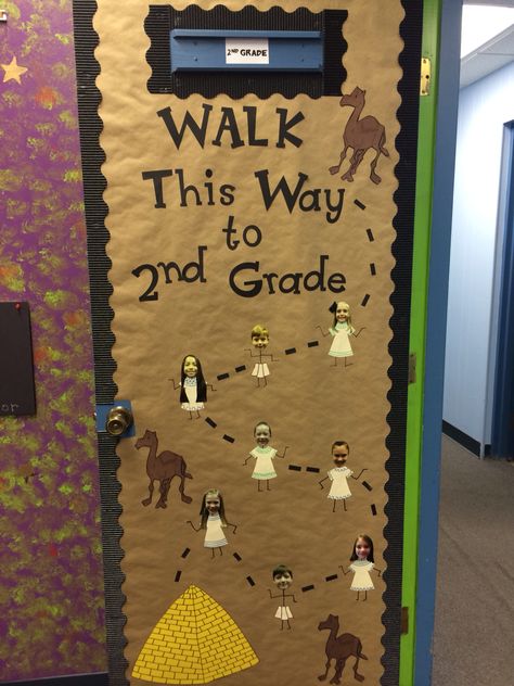 Egypt door decor, bulletin board. Joseph, Moses Egypt Door Decoration, Egypt Classroom Theme, Egypt Bulletin Board Ideas, Egyptian Classroom Decorations, Egypt Decorations Classroom, Egypt Decorations, Egypt Theme, Egypt Vbs, Ancient Egypt Projects