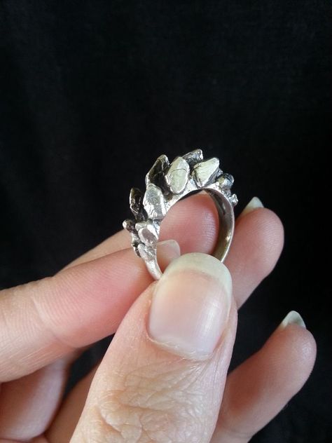 Handmade Sterling Silver Stegosaurus Dinosaur Dino Ring awesome unique size 5.5  #Handmade #Statement Dinosaur Engagement Ring, Dinosuar Rings, Dino Ring, Dinosaur Rings, Dinosaur Bone Ring With Saffire, Dinosaur Designs Jewellery, Dinosaur Claw, Dinosaur Jewelry, Handcrafted Rings