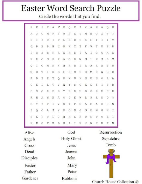 Church House Collection Blog: Christian Easter Word Search For Kids Sunday School Snacks, Easter Word Search, Word Search For Kids, Bible Word Searches, Sunday School Coloring Pages, Church House, School Coloring Pages, Word Searches, Sunday School Lessons