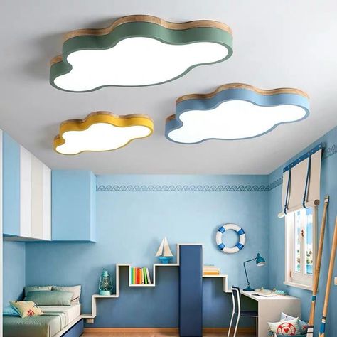 Modern Creative Acrylic LED Lights Cloud Shape Ceiling Light For Kids Bedroom Kindergarten Flushmount Ceiling Lights, Cloud Shapes, Bedroom Ceiling Light, Modern Art Deco, Lighting Guide, Led Flush Mount, Flush Ceiling Lights, Bedroom Lighting, Lampe Led