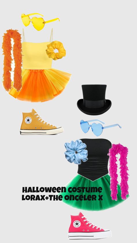 The Lorax+The onceler <3 Lorax The Onceler, The Onceler, Lorax Costume, Duo Halloween Costume Ideas, Trio Costumes, Valentine Card Box, Halloween Duos, Cute Group Halloween Costumes, Classy Halloween Costumes