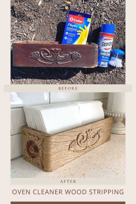 Stripping Wood Furniture, Oven Cleaner Diy, Easy Off Oven Cleaner, Strip Wood, Stripping Furniture, Oven Cleaner, Cleaning Wood, Diy Cleaners, Redo Furniture