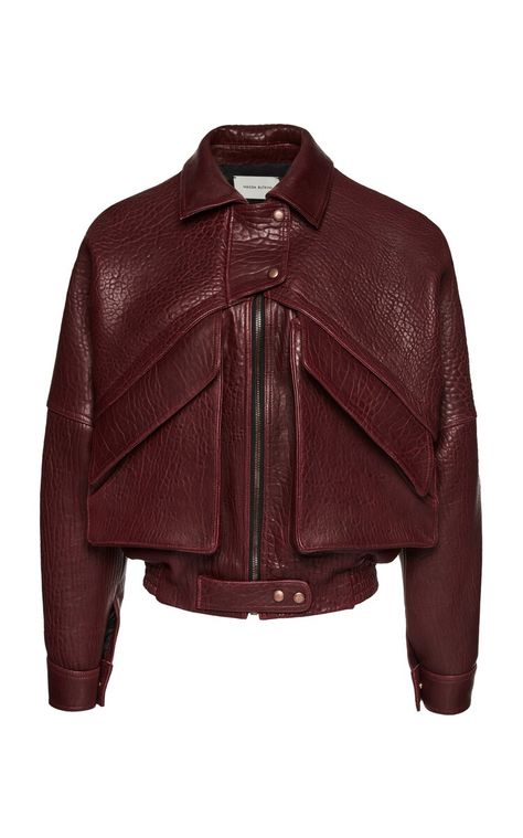 Fall Color Trend, 15th August, Burgundy Jacket, Magda Butrym, Fall 24, Sheep Leather, Oversized Jacket, Leather Biker Jacket, Mode Inspo