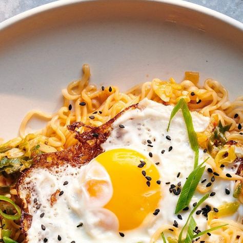 NYT Cooking on Instagram: "@laraleefood's Cheesy Kimchi Noodles are the best of all worlds: spicy, sour and rich with umami. And here's the kicker: They come together in about 20 minutes. Get the recipe at the link in bio. (Photo: @dmalosh, food styling: @simoncooks)" Kimchi Noodles, Nyt Cooking, Kimchi, Come Together, Food Styling, The Recipe, Noodles, Link In Bio, Good Things