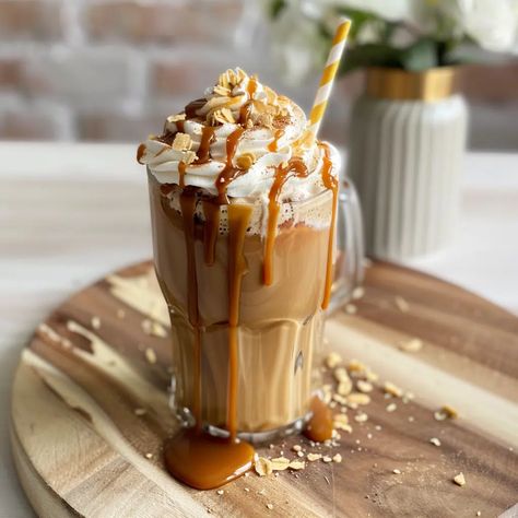 Caramel Frappuccino Recipe - Carmel Frappe Aesthetic, Caramel Frappuccino Recipe, Frappe Recipes, Carmel Frappe, Frappuccino Recipes, Caramel Frappe Recipe, Caramel Frappe, Watermelon Smoothie Recipes, Mango Pineapple Smoothie