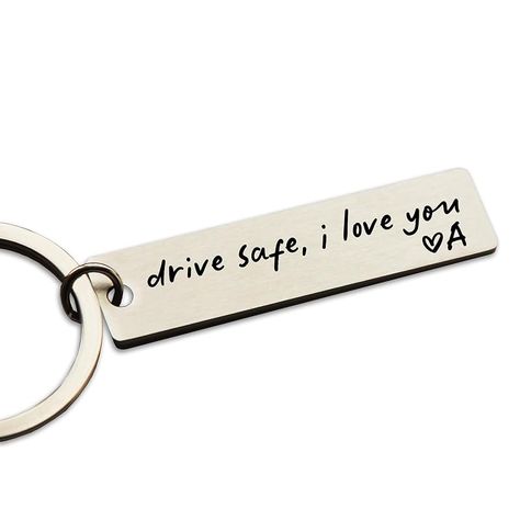 Amazon.com: HubbgDesign Key Chain Drive Safe I Love You Engraved Initial Personalized Gift for Husband Boyfriend Stainless Steel Keychain Gift Car Accessories New Drive Gift Brother Valentine's Gifts : Handmade Products Gifts For Boyfriends Car, Bf Keychain Gift Ideas, A Gift For My Boyfriend, Car Related Birthday Gifts, Car Related Gifts For Boyfriend, Gifts For Boyfriend Who Likes Cars, Best Gifts For Boyfriends Birthdays For Him, Keychain Gifts For Boyfriend, Boyfriend Car Gifts