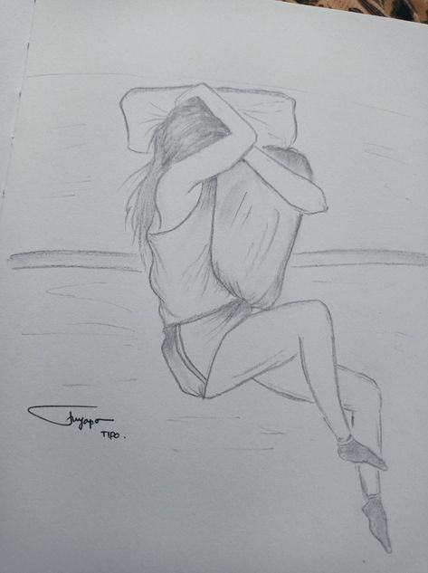 Girl Sleeping Drawing, Sleeping Girl Drawing, Sleepy Pose Reference, Sleepy Drawing, Sleep Sketch, Sleeping Drawing, Art Bases, Poem Art, Sleepy Girl