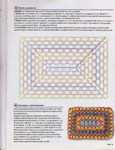 IMG_0009 | by FANATICADELTEJIDO Crochet Rectangle Diagram, Crochet Rectangle Granny Square, Crochet Rectangle Pattern, Rectangle Granny Square Blanket, Rectangle Granny Square Pattern, Granny Rectangle Pattern, Granny Square Rectangle, Granny Rectangle, Crochet Rectangle