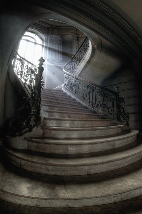 Stairway to Heaven... Gothic Staircase, Nouveau Architecture, Abandoned Property, Abandoned Things, Secret Place, 4 Tattoo, Abandoned Mansions, Design Exterior, Stairway To Heaven