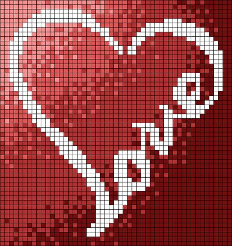 Heart Pixel Pattern, Pixel Art Valentines Day, Valentines Pixel Art, Pixel Pattern Crochet, Pixel Crochet Pattern, Pixel Art Love, Crochet Pixel Grid, Crochet Pixel Pattern, Heart Calligraphy