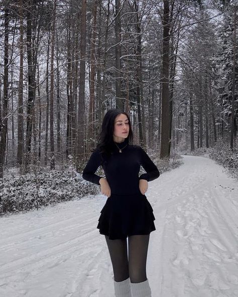 Helena Natalie 🫶🏼 on Instagram: "Baby it’s cold outside" Helena Natalie Outfits, All Black Coquette Outfit, Hyper Feminine Outfits Winter, Cool School Outfits, Winter Inspo Outfits, Cool School, Winter Fashion Outfits Casual, Cold Outfits, Shein Outfits