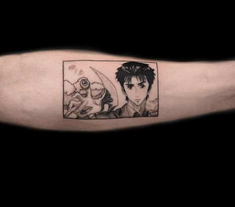 Parasyte The Maxim Tattoo, Migi Parasyte Tattoo, Parasyte Tattoos, Parasyte Anime Tattoo, Migi Parasyte, Tatoo Inspiration, Tattoo Board, Anime Tattoos, Tattoo Inspo