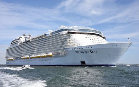 Royal Caribbean takes delivery of the world's largest cruise ship- the Wonder of the Seas - and will begin sailing March 2022 from the U.S. and Europe. Contact ToaD at vacations@travelonadream.com to book your Wonder of the Seas cruise today!!! #travelonadream #cruiselife #RoyalCaribbean #WonderoftheSeas #ToaD #adventureawaits #gettingbacktotravel Wonder Of The Seas, Enchantment Of The Seas, Biggest Cruise Ship, Royal Caribbean Cruise Ship, Royal Caribbean Cruise Lines, Symphony Of The Seas, Royal Caribbean Ships, Harmony Of The Seas, Royal Caribbean International