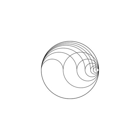 Circle pattern using sizes from the golden ratio (or Fibonacci sequence) by @artmemos #goldenratio • #geometricmemos • #circularpattern • #fibonacci • #elegant • #linear • #circledesign • #logoinspiration • #design • #artmemos • #designmemos :) Fibonacci Logo Design, Fibbonaci Tattoo, Fibonacci Circle, Fibonacci Design, Fibonacci Spiral Tattoo, Golden Ratio Tattoo, Spiral Tattoo, Golden Ratio Logo, Fearless Soul