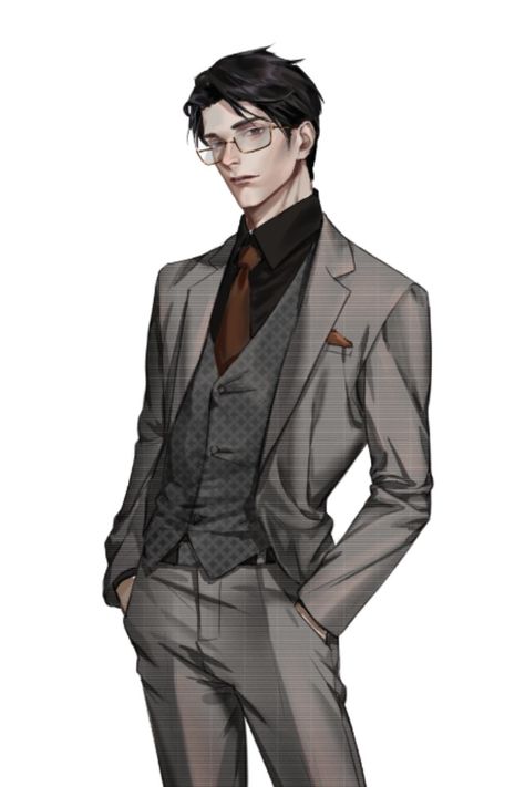 Anime Suit Drawing, Handsome Anime Guys Suits, Anime Guy With Suit, Guy In A Suit Drawing, Anime Suit Guy, Male In Suit Drawing, Ceo Character Design, Anime Boy In Suit, Anime Characters In Suits