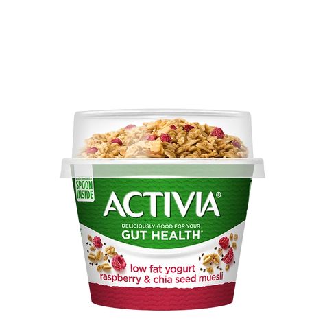 Raspberry Chia Yogurt Breakfast Pot | Activia (UK) Activia Yogurt, Chia Yogurt, Vanilla Granola, Chia Breakfast, Yogurt Breakfast, Yogurt Milk, Granola Breakfast, Yogurt And Granola, Low Fat Yogurt