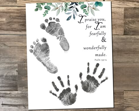 Footprint Wall Art, Baby Hand And Foot Prints, Baby Footprint Art, Baby Art Projects, Footprint Crafts, Baby Keepsakes, Baby Handprint, Fearfully And Wonderfully Made