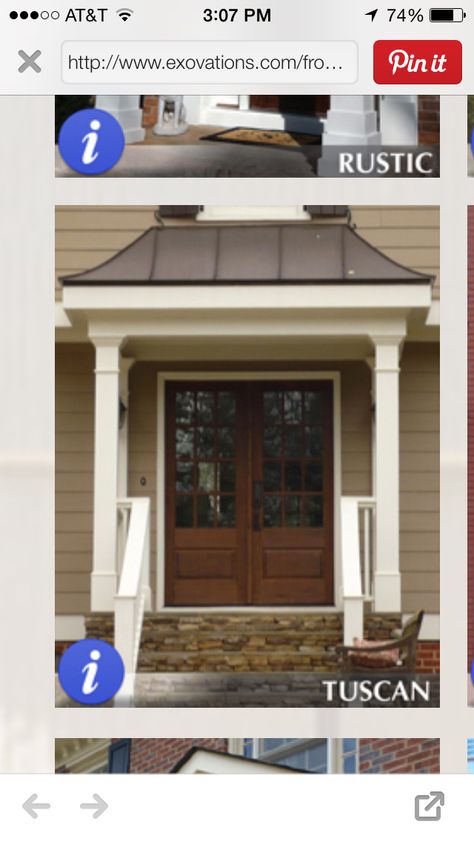 Front door Front Porch Styles, Portico Entry, Front Door Awning, Front Porch Addition, Veranda Design, Portico Design, Porch Kits, Porch Styles, Porch Addition