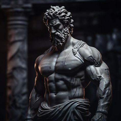 Stoic Statue, Atlas Tattoo, Stone Statue, Greek Mythology Art, Stone Statues, Mythology Art, Greek Mythology, Ancient Art, Graphic Resources