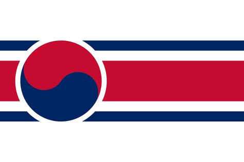 Unified Korea Flag from Reddit's Vexillology Alternate Countries, Fictional Flags, Alternate Flags, Earth Flag, Place In Society, Ethiopia Flag, Korea Flag, Japanese Flag, Historical Flags