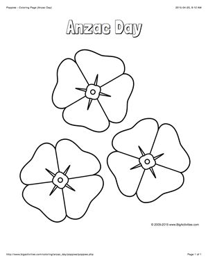 Anzac Day coloring page with a picture of 3 poppies to color Poppy Craft For Kids, Veterans Day Poppy, Anzac Poppy, Poppy Template, Veterans Day Coloring Page, Remembrance Day Activities, Poppy Coloring Page, Remembrance Day Art, Poppy Craft