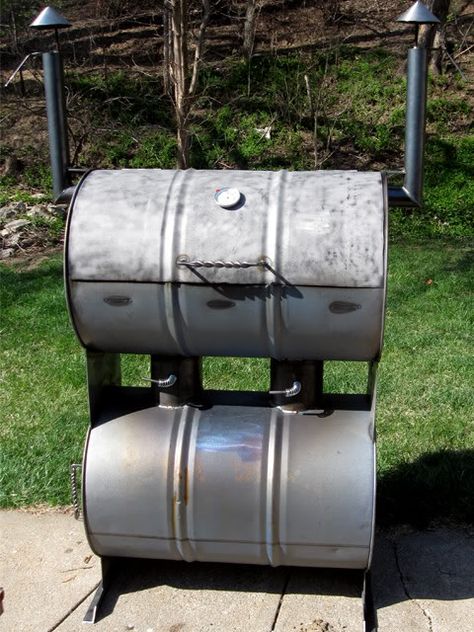 Been getting questions on how the smoker my friend Dmccurry built came to be. Ask whatever you... Oil Drum Bbq, Solar Heater Diy, Build A Smoker, Custom Smokers, Backyard Bbq Pit, Pig Roaster, Barbeque Design, Smoker Designs, Bbq Pit Smoker