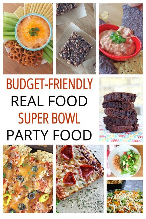 Budget-friendly Real Food Super Bowl Party Snack Ideas - Need Super Bowl Party Food ideas that are budget-friendly but also made with real food? We compiled the perfect list of frugal party snacks for you. From CheapskateCook.com #superbowl #partyfood #realfood Super Bowl Party Snack Ideas, Frugal Dinners, Super Bowl Party Food Ideas, Party Snack Ideas, Super Bowl Party Snacks, Frugal Hacks, Super Bowl Party Food, Super Bowl Food Healthy, Superbowl Food