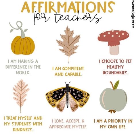 Affirmations For Teachers, Practice Self Care, Homeschool Teacher, Classroom Quotes, Teaching Quotes, Parent Teacher, Happy Monday Everyone, Teacher Inspiration, Teacher Teacher