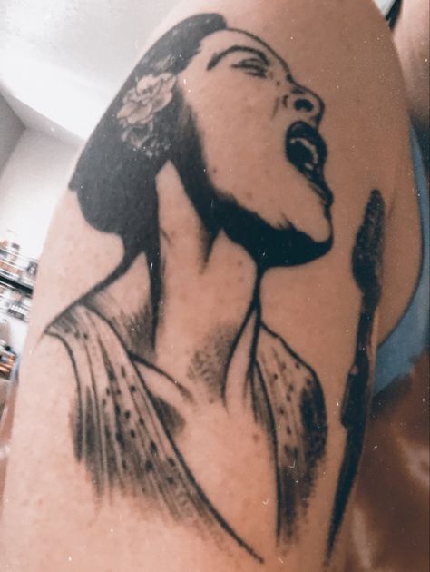 Holiday Tattoo, Billie Holiday, My Tattoos, I Tattoo, Skull Tattoo, Body Art, Tattoo Ideas, Tattoos, Art