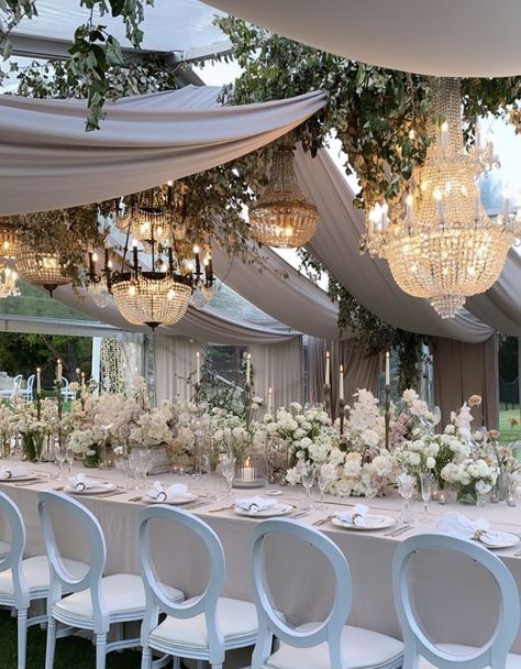 Elegant Wedding Tent Decor, European Garden Wedding Theme, Wedding High Table, Outdoor Chandelier Wedding, Beach Glam Wedding, Ball Room Wedding, Wedding Tent Draping, Marquee Wedding Decoration, Chandelier Wedding Decor