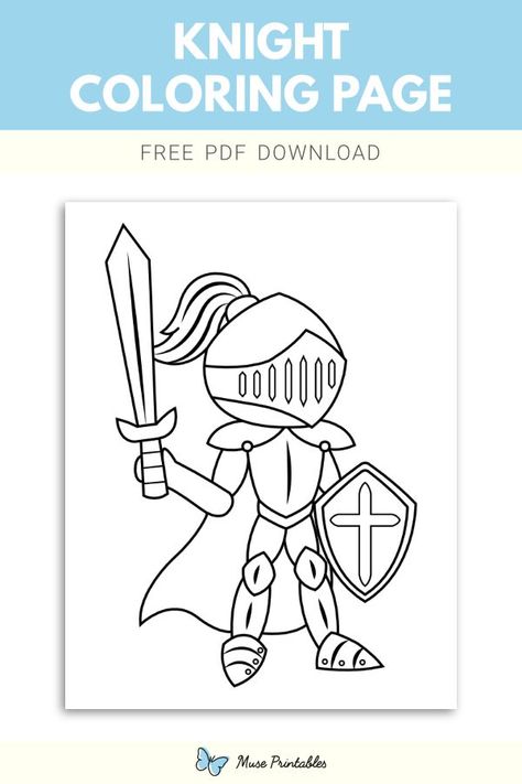 Free printable knight coloring page. Download it at https://museprintables.com/download/coloring-page/knight/ Dragons Coloring Pages, Knights And Dragons, Boy Coloring, Dragon Coloring Page, Printables Free, Knights, Coloring Page, Free Printable, Free Printables