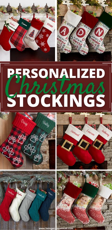 These are the best personalized Christmas stockings ideas to match all of your Christmas decor ideas. These personalized Christmas stockings are the best personalized Christmas gifts ideas! Christmas Stocking Name Ideas, Personalized Christmas Stockings Etsy, Christmas Stockings Designs, Christmas Stocking Names, Diy Personalized Stockings Christmas, Cricut Stockings Christmas, Personalised Christmas Stocking, Family Christmas Stocking Ideas, Personalized Christmas Stockings Ideas