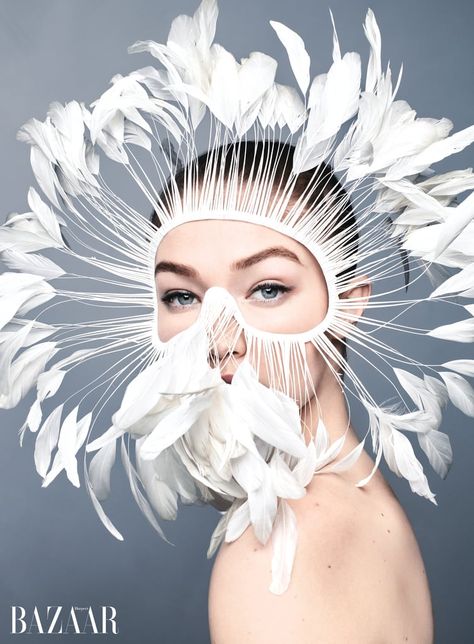 Concept Photography Ideas Creative, Solve Sundsbo, Giambattista Valli Haute Couture, Harpers Bazaar Magazine, Feather Mask, Creative Poses, Photography Editorial, Dior Haute Couture, Brand Strategist