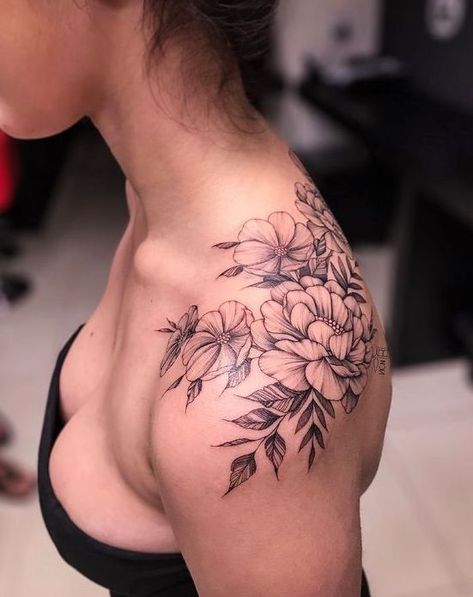 Pin by Bianca Carteri on Tatoos ombro | Shoulder tattoos for women, Girl shoulder tattoos, Popular tattoos Shoulder Cap Tattoo, Girl Shoulder Tattoos, Back Of Shoulder Tattoo, Flower Tattoo Shoulder, Shoulder Tattoos For Women, Sternum Tattoo, Up Tattoos, Wedding Tattoos, Sparrows